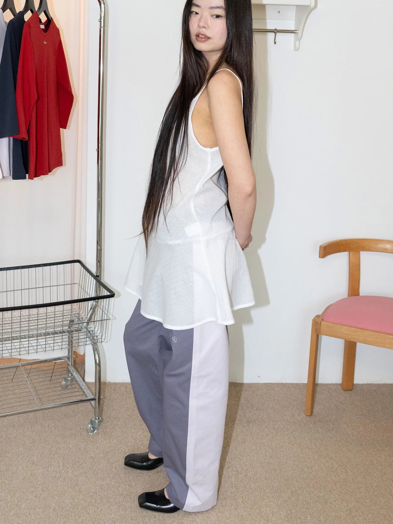 DOODLE CURVED PANTS (PURPLE)