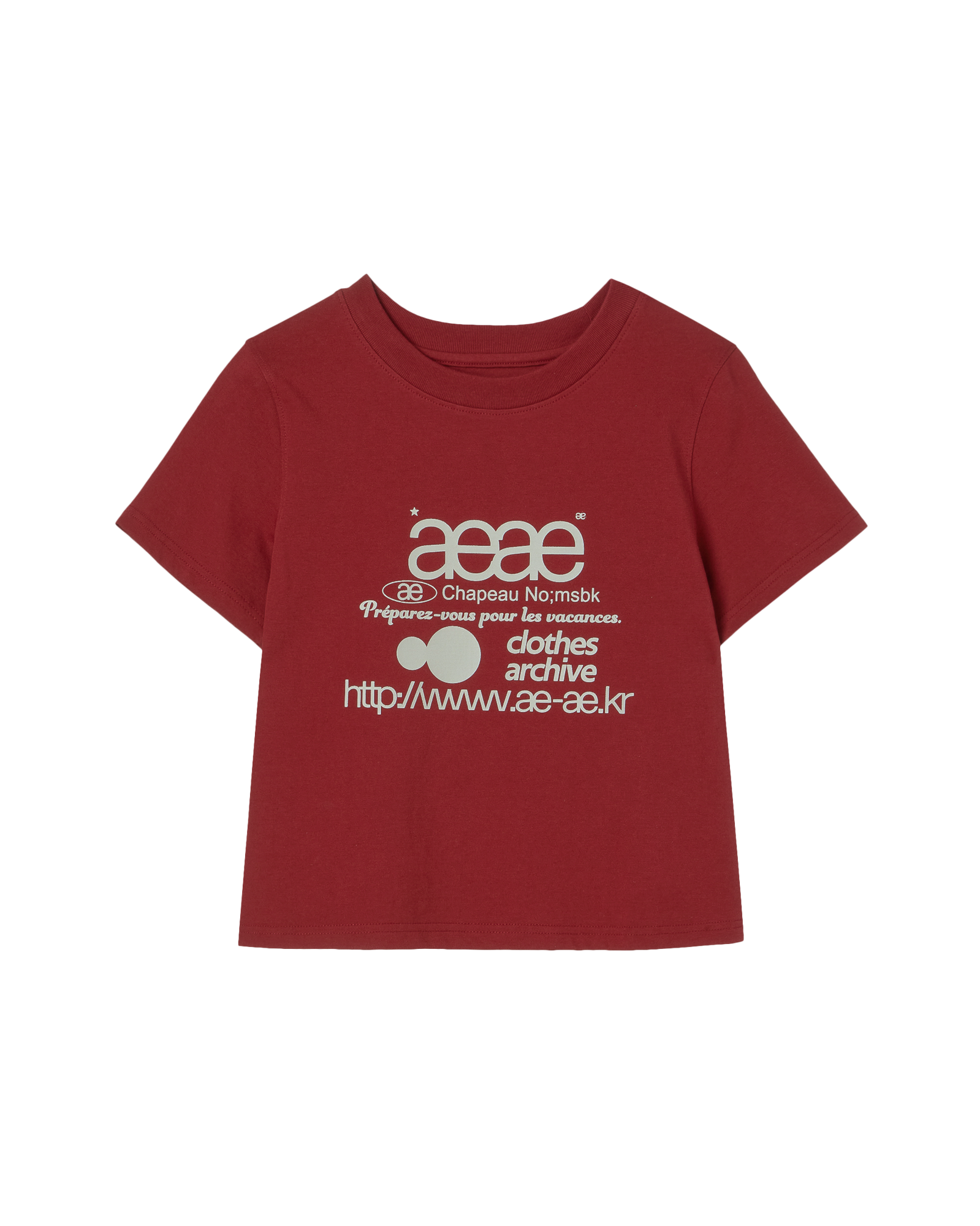 WEB LOGO CROP T-SHIRTS BURGUNDY
