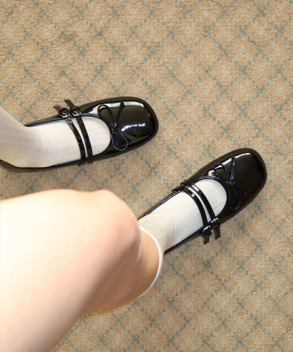 SQUARE TOE TWO STRAP MARYJANES / 3 Color
