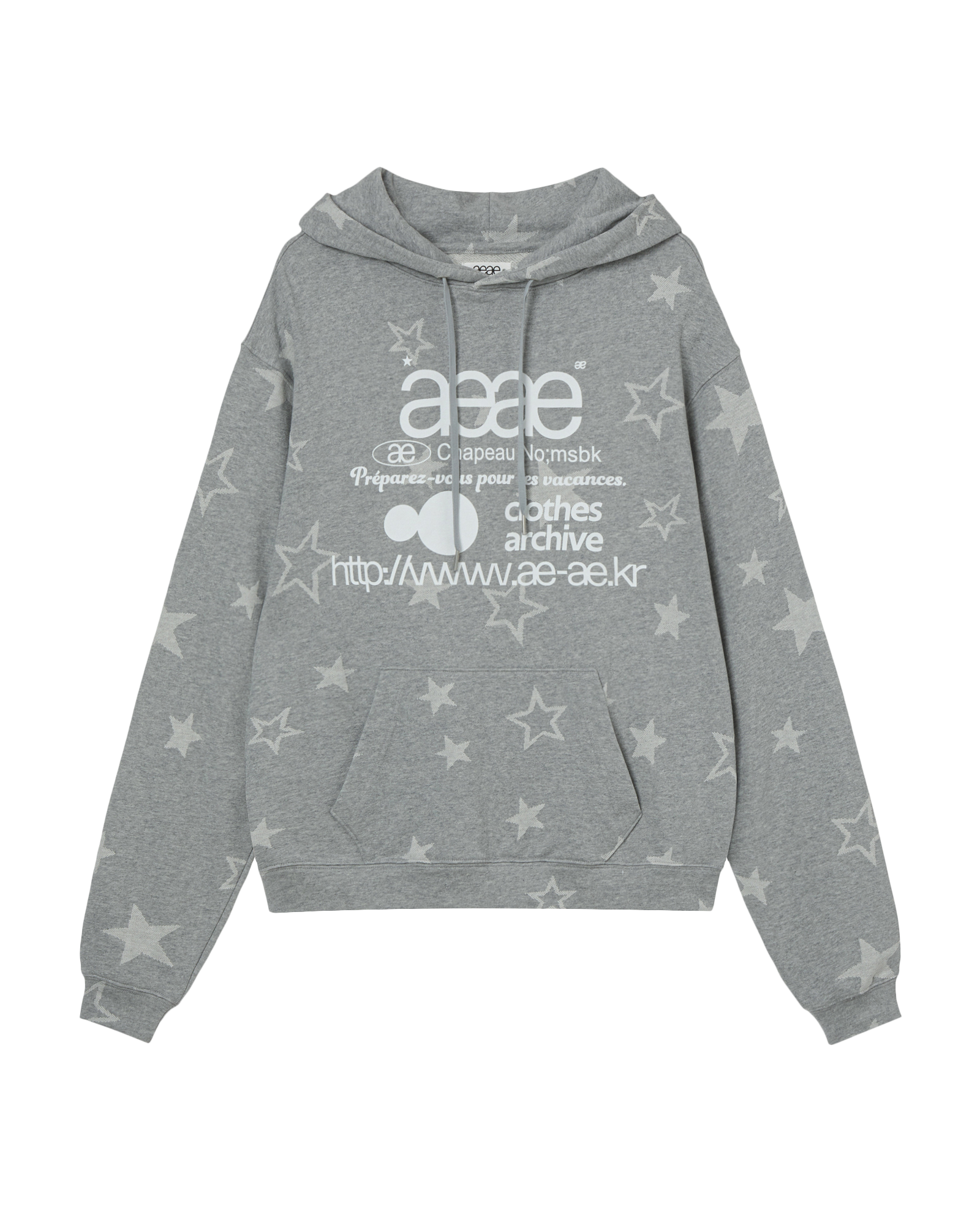 WEB LOGO STAR LOOSED HOODIE GREY