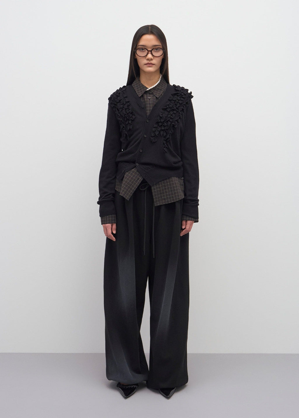 ASYMMETRIC FRILL CARDIGAN / 2 Color