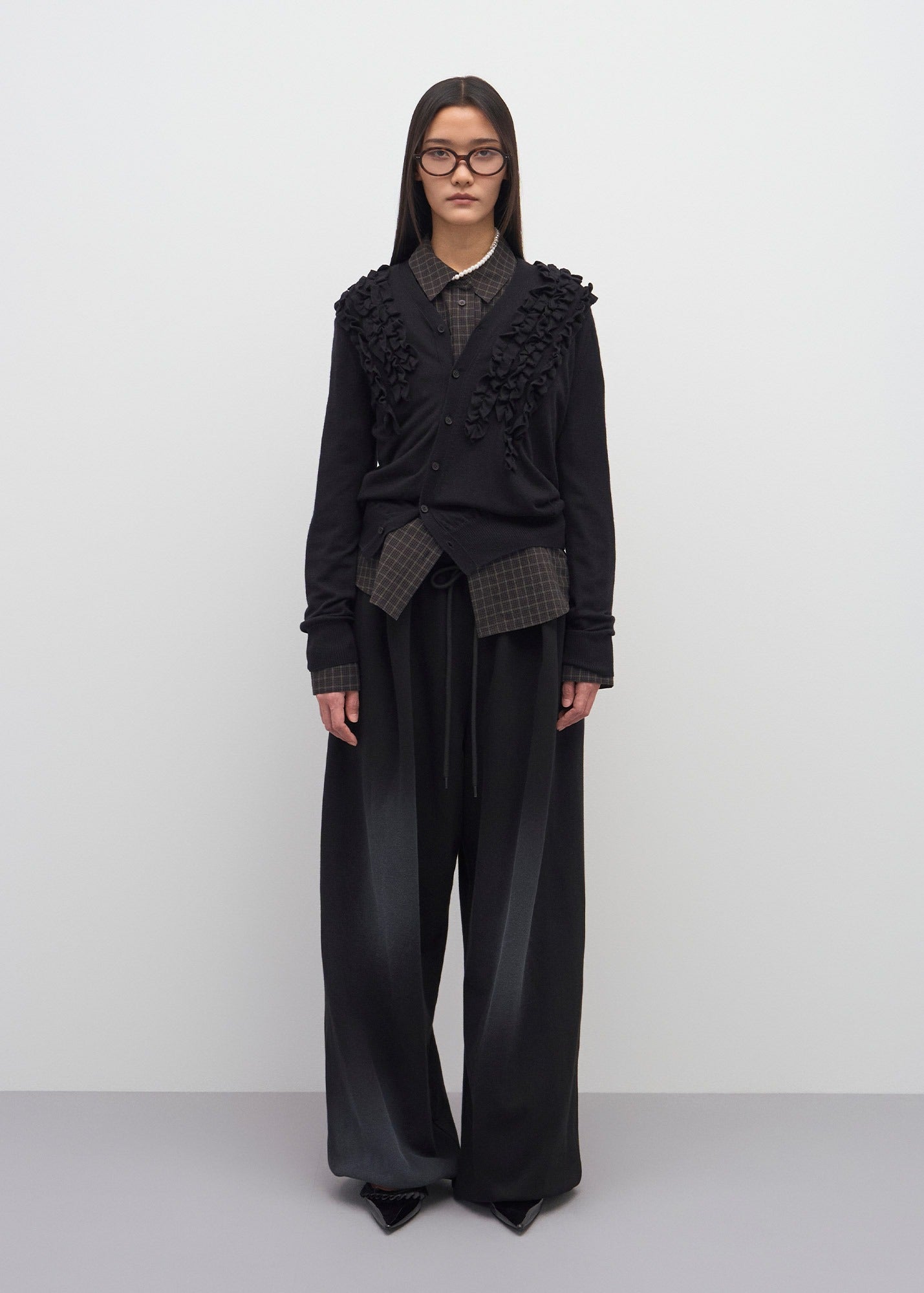 ASYMMETRIC FRILL CARDIGAN / 2 Color