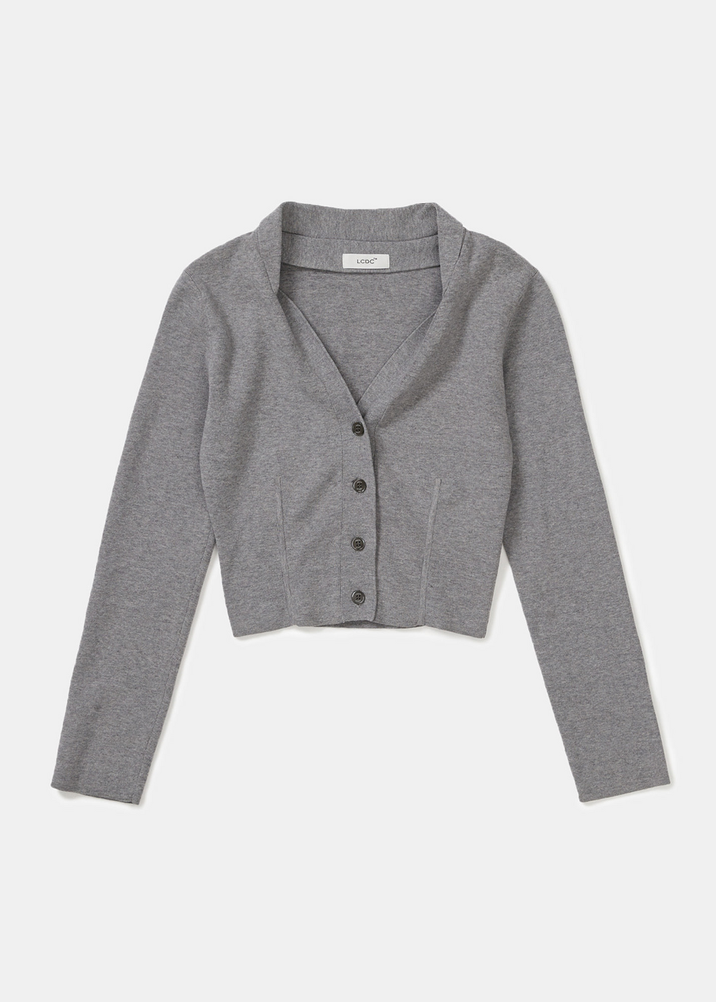 DRAPED NECK KNIT CARDIGAN