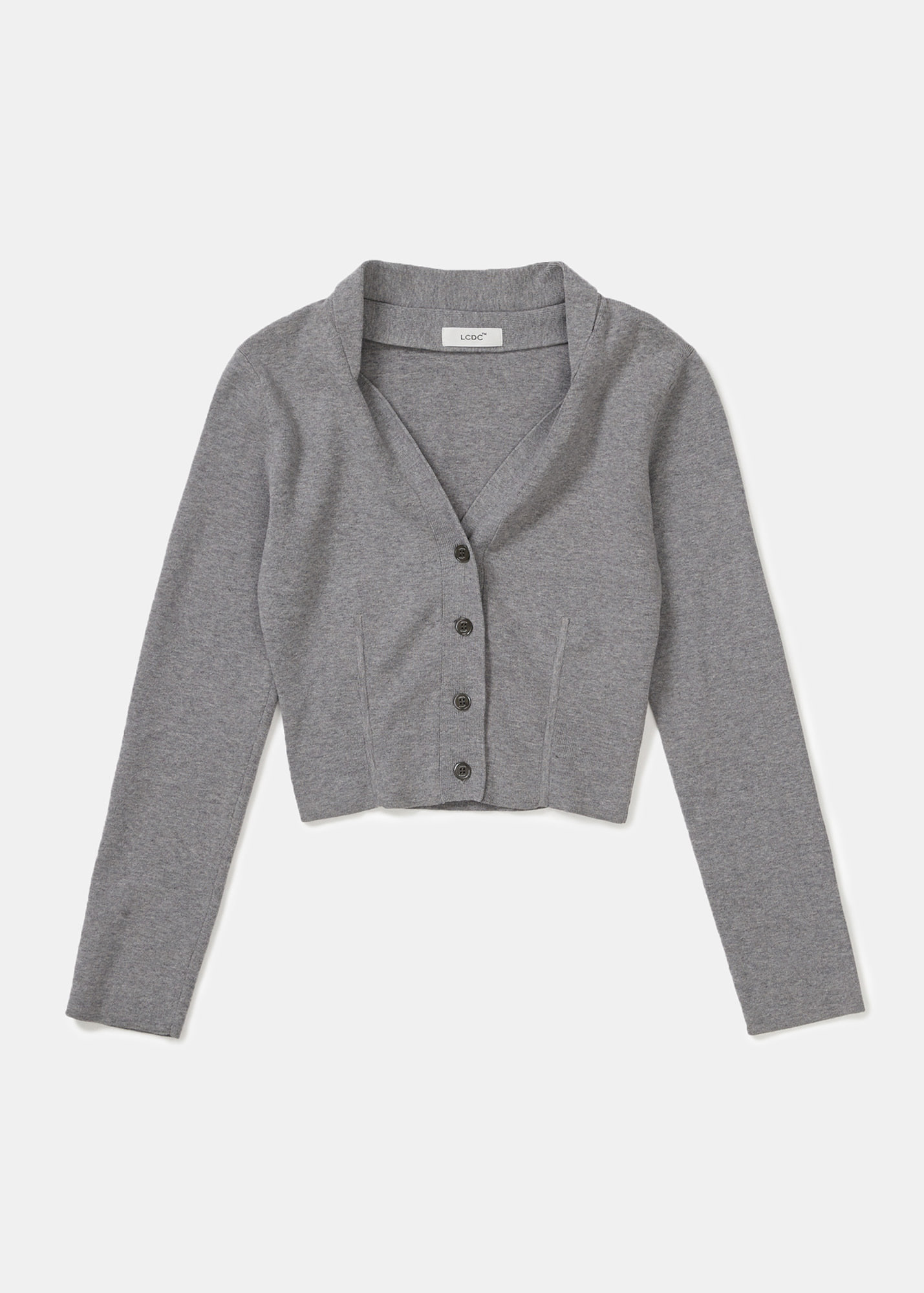 DRAPED NECK KNIT CARDIGAN