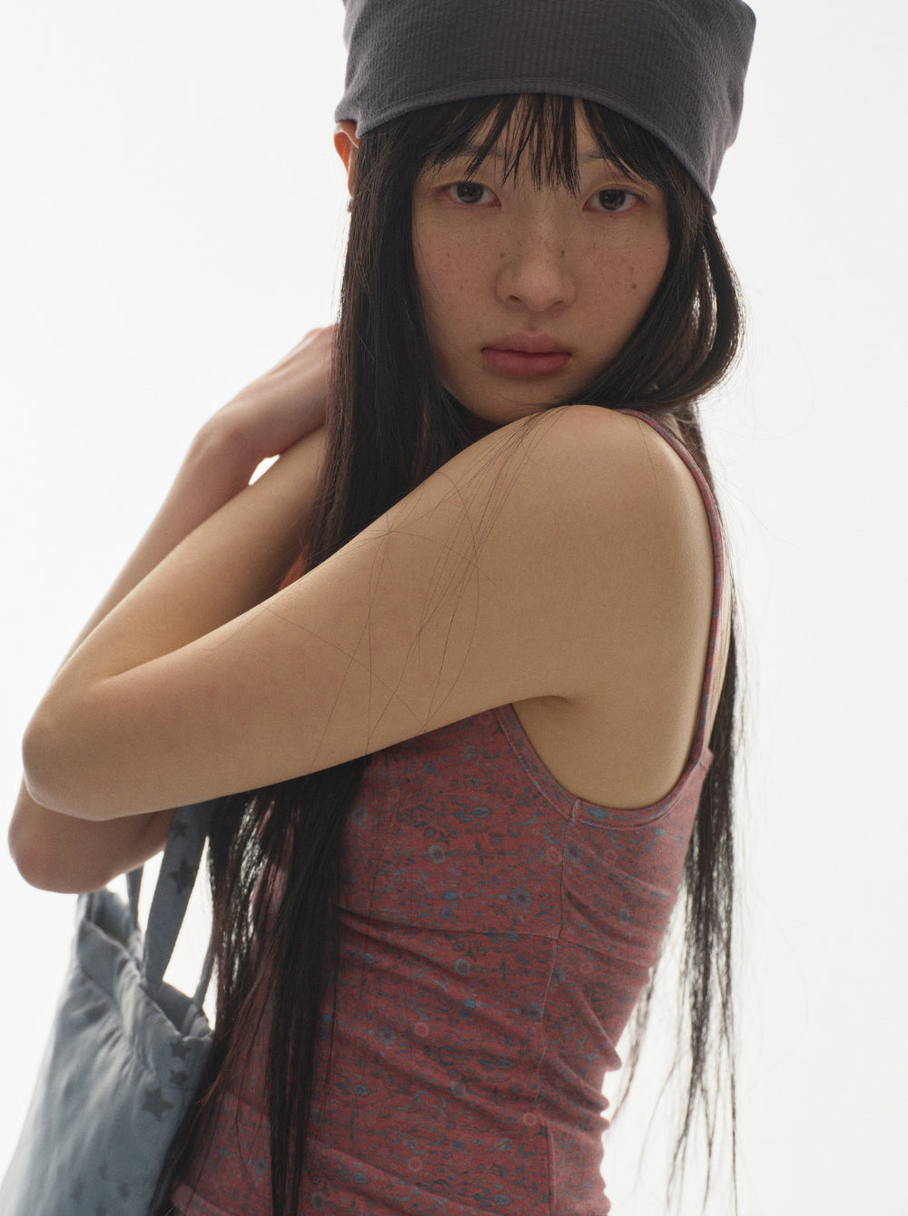 03 STRIPE SCARF PURPLE GREY