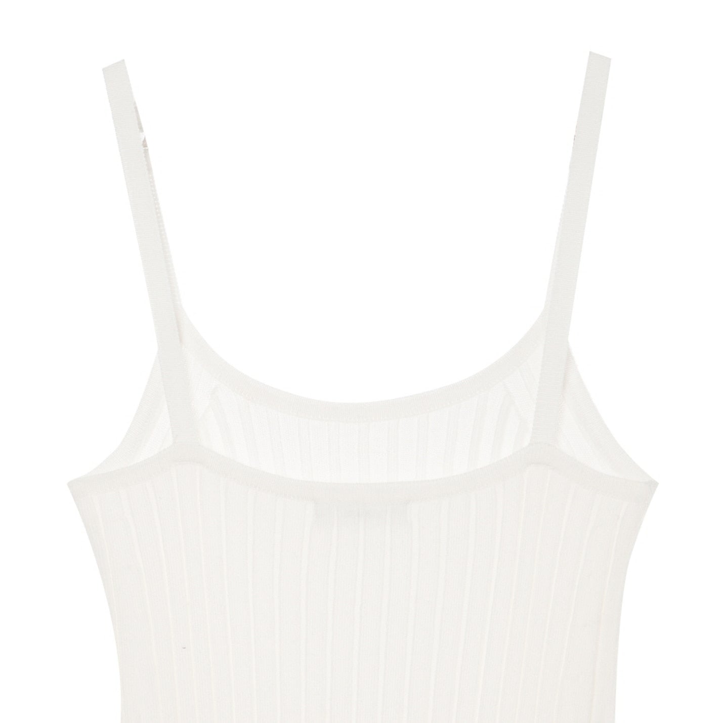 SUSPENDERS RIBBED KNIT DRESS IVORY / 2 COLOR