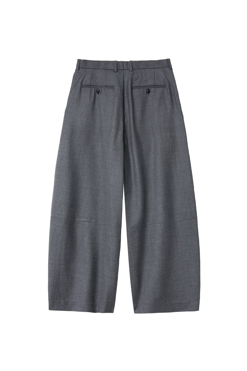 Wide Curve Trousers Flannel Wool Grey