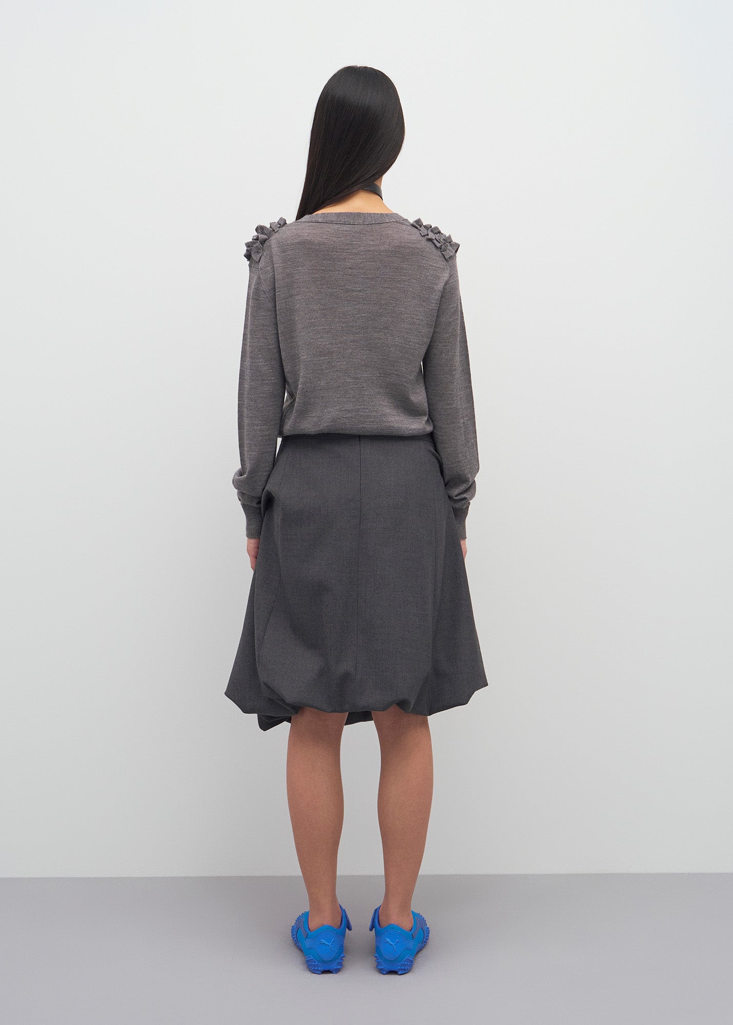 ASYMMETRIC FRILL CARDIGAN / 2 Color