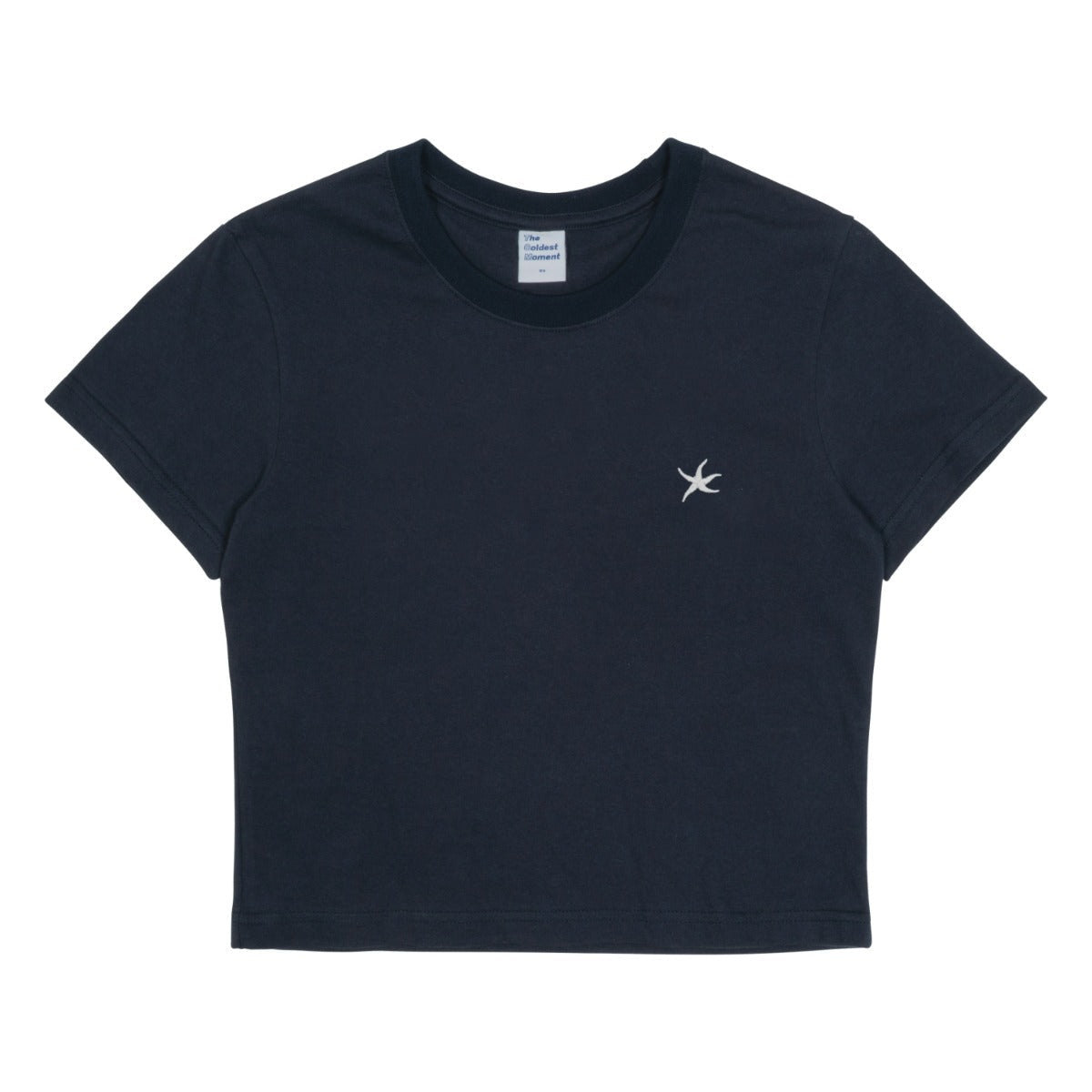 (w) TCM mini logo crop T (navy)