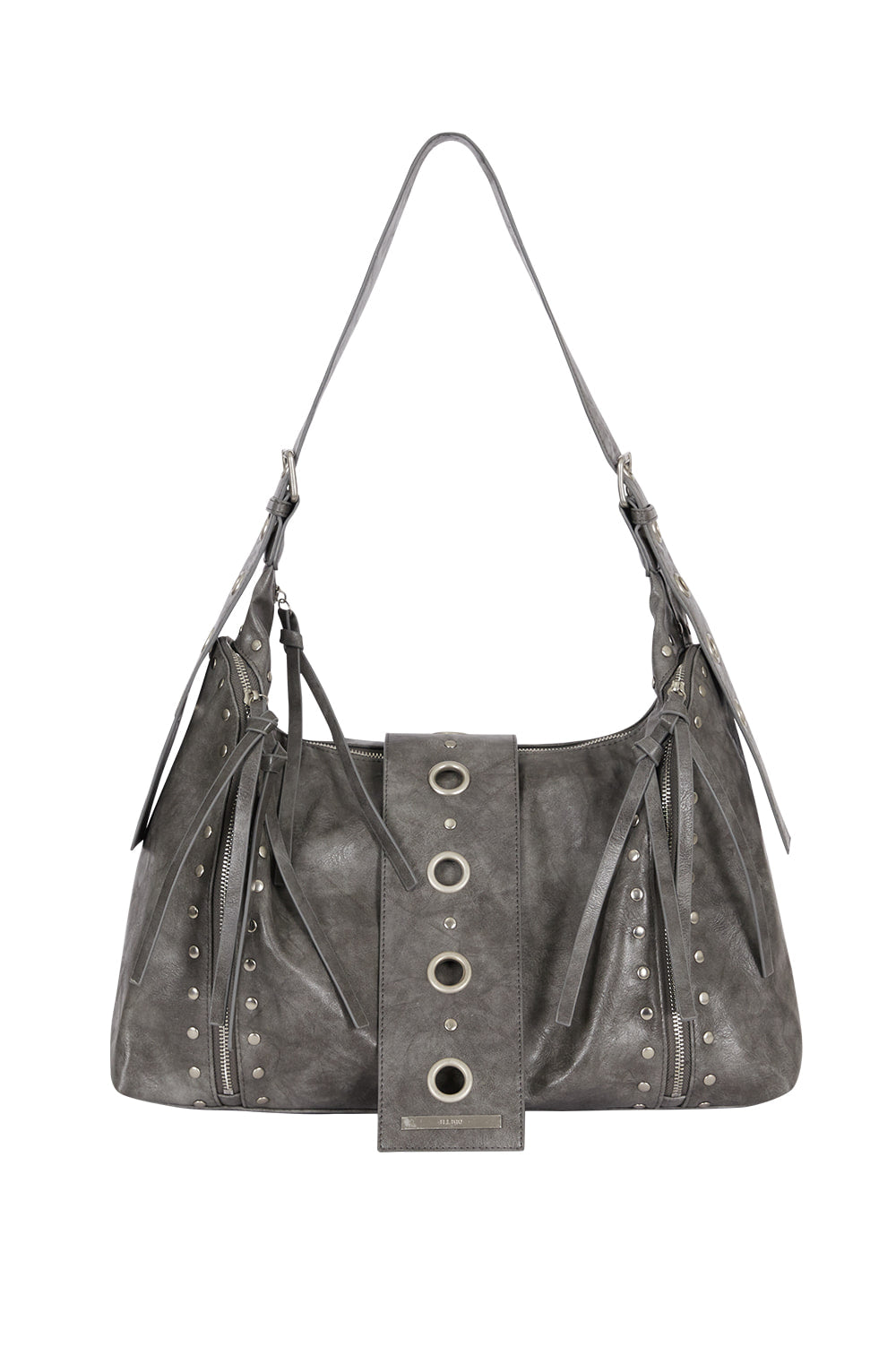 Leaf Eyelet Big Shoulder Back Charcoal