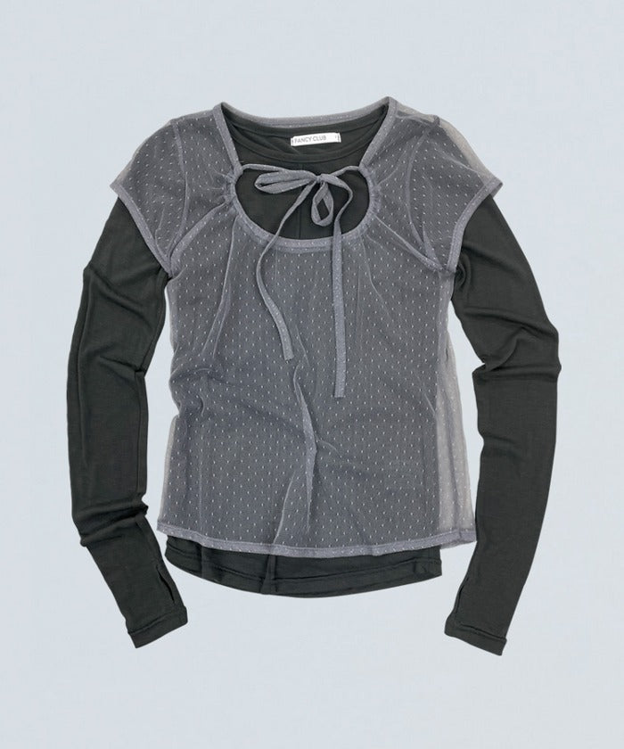 3-WAY DOT LAYERED LONG SLEEVE (GRAY)