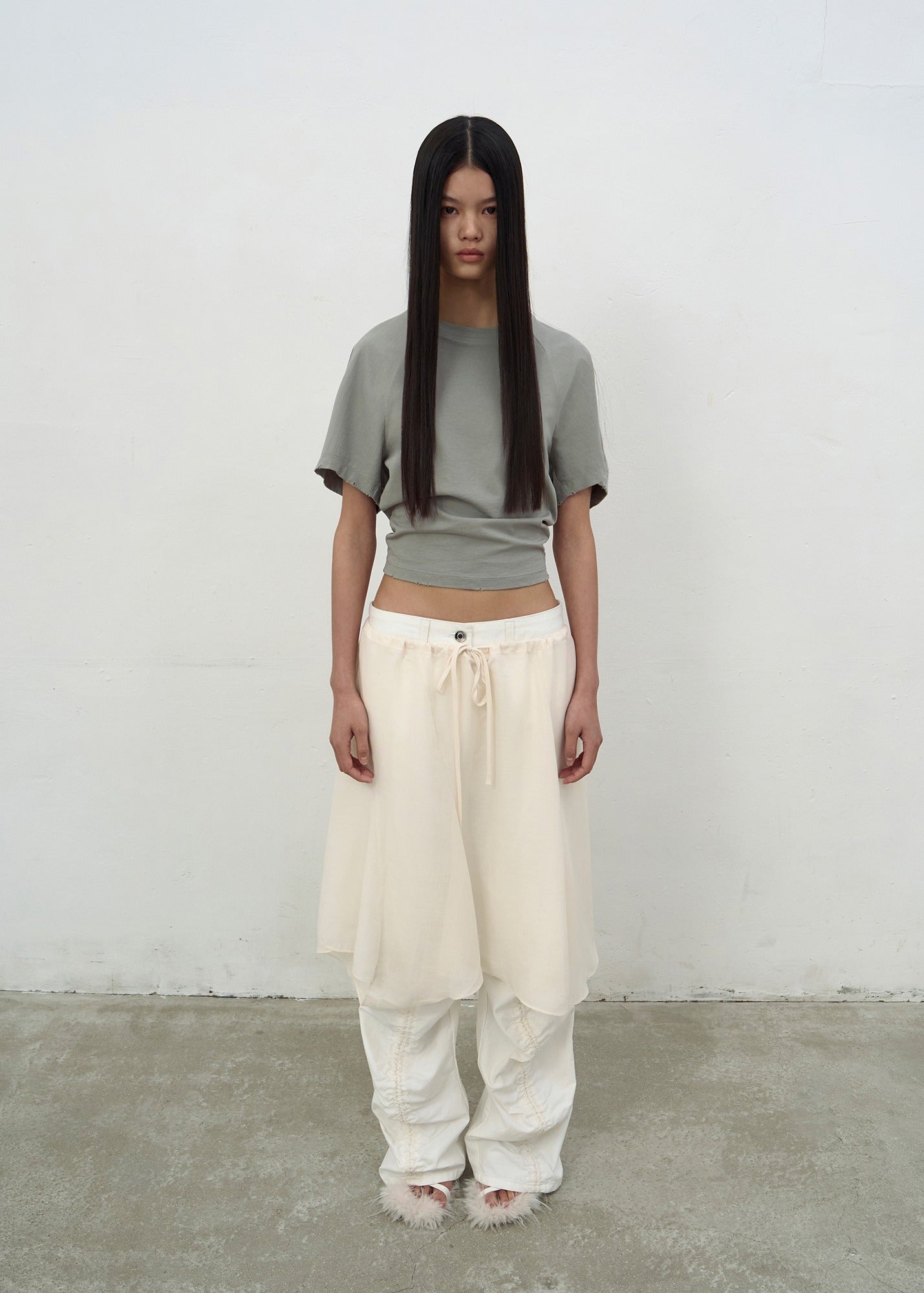 FLARE LAYERED SKIRT (IVORY)