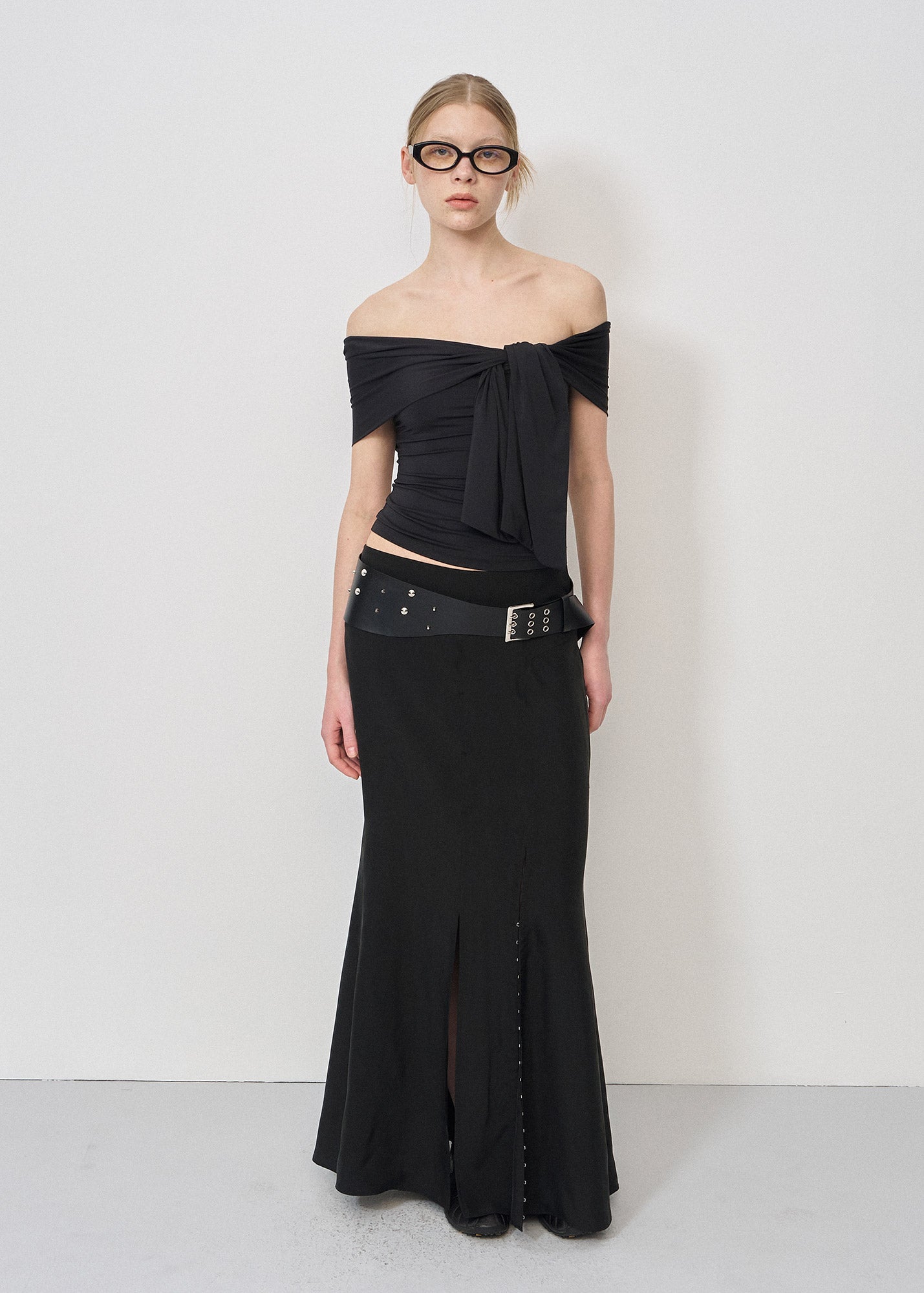 KNOT-DETAIL JERSEY TOP