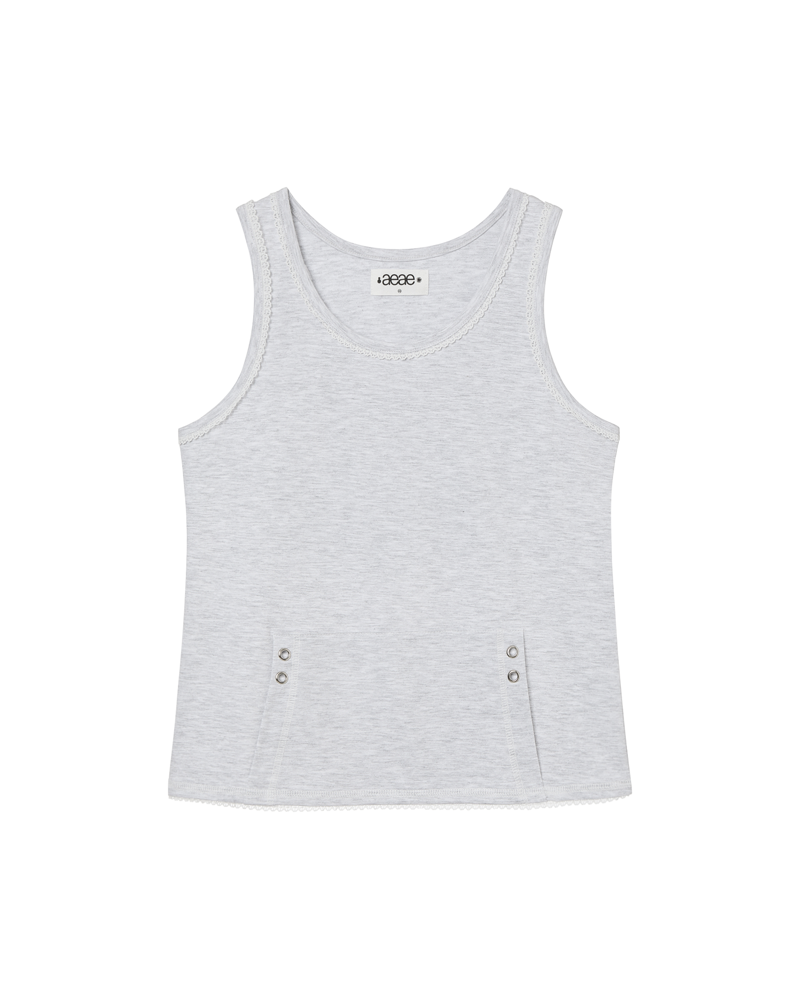 LACE POCKET SLEEVELESS LIGHT GREY
