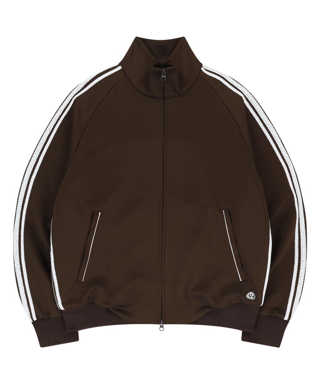 LACE TRACK JACKET BROWN
