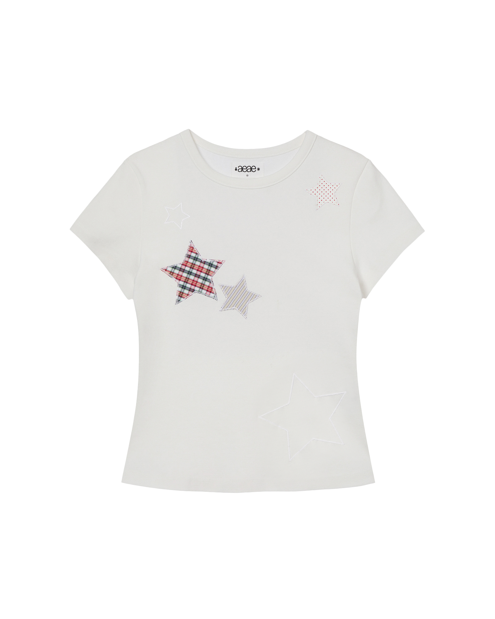 5/26 예약발송 CHECK STAR TEE WHITE
