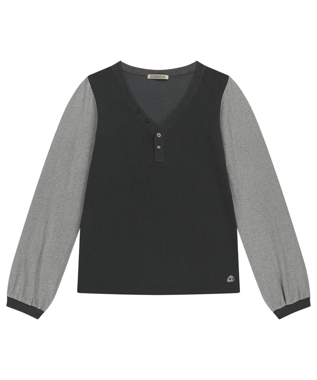 SNUG BUTTON LONGSLEEVES CHARCOAL