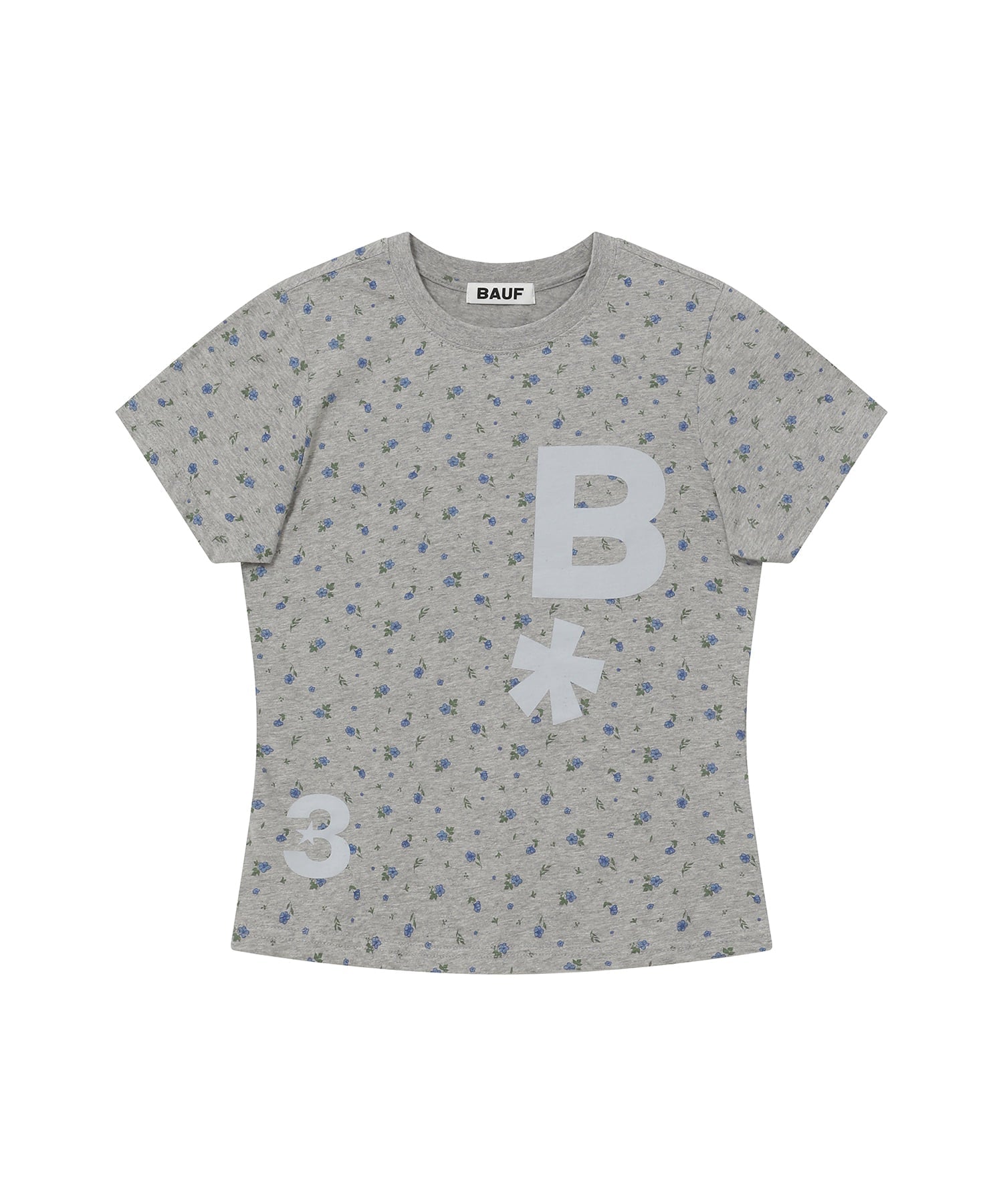 Blogo Slim Fit T-shirt Flower Gray