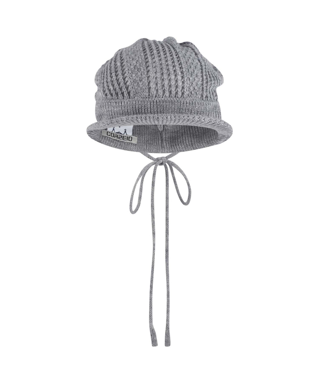 COY VISOR CROCHET BEANIE MELANGE GREY