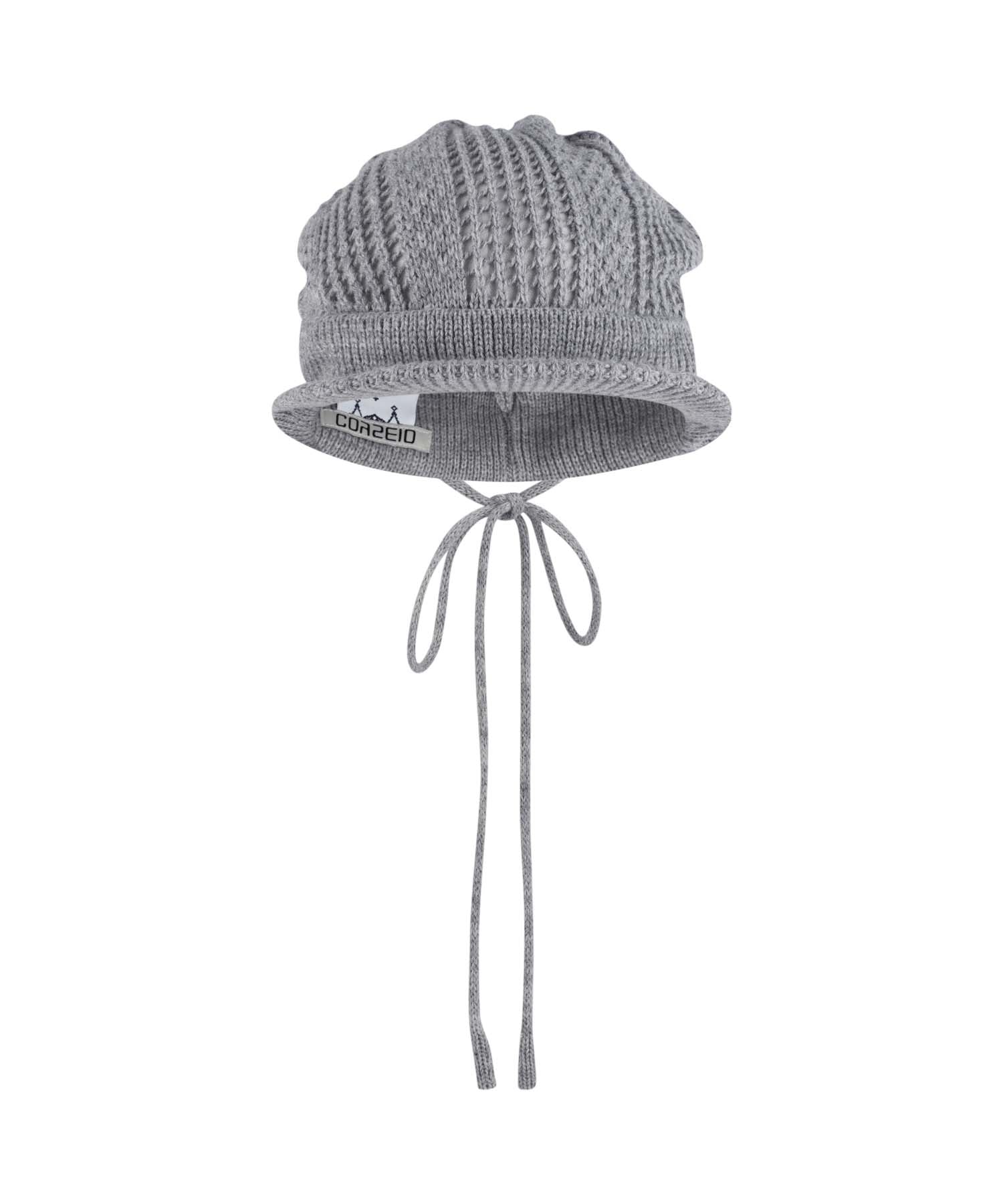 COY VISOR CROCHET BEANIE MELANGE GREY