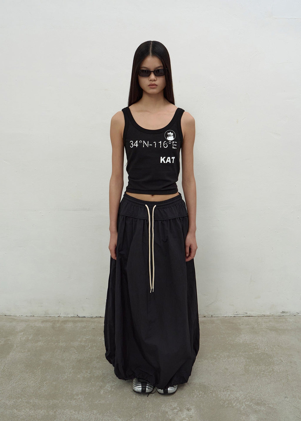 VOLUME LONG SKIRT (BLACK)