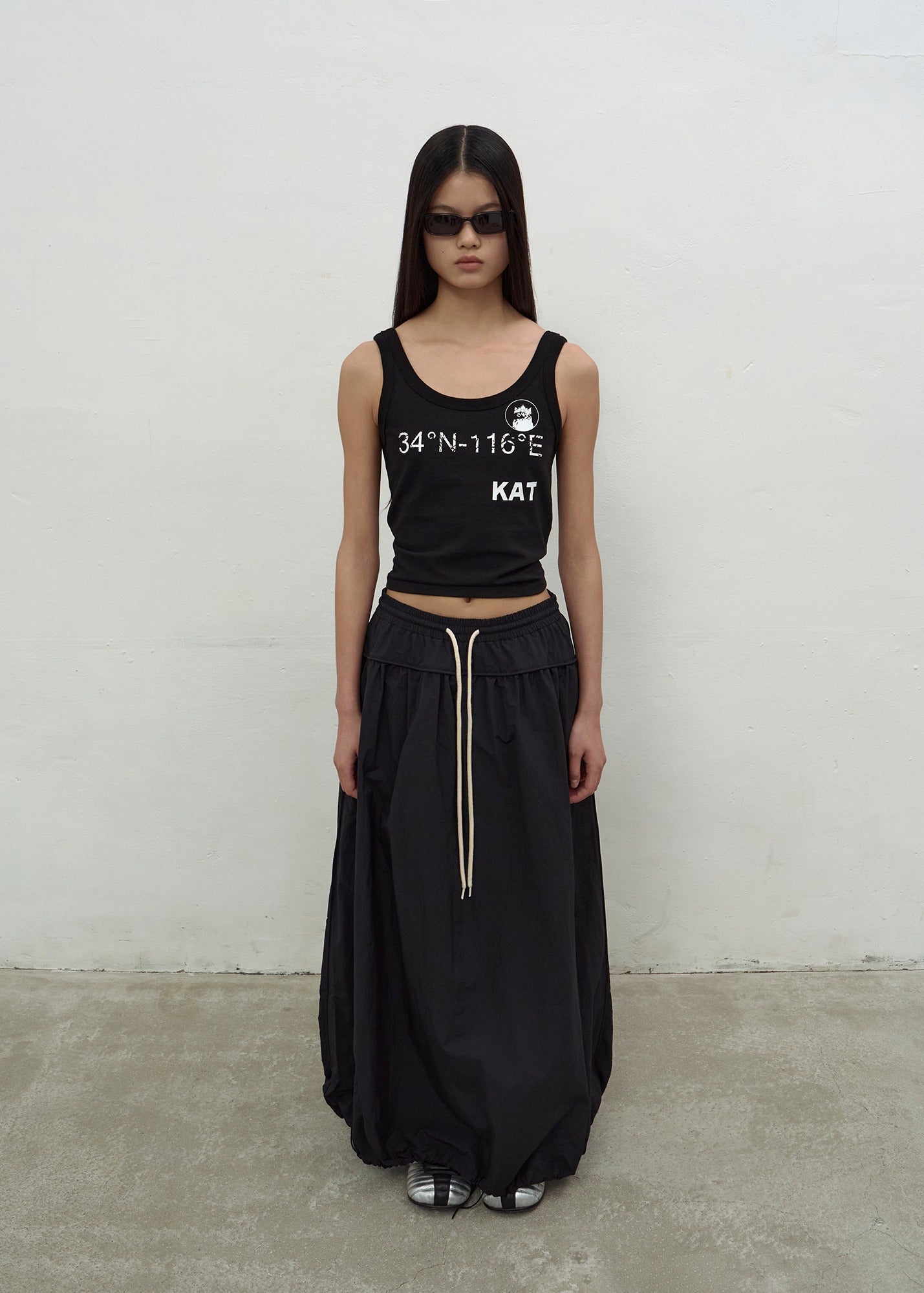 VOLUME LONG SKIRT (BLACK)