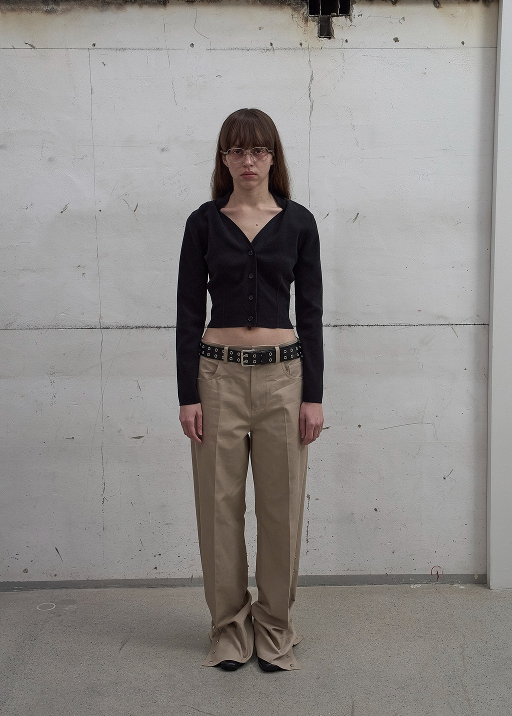 DRAPED NECK KNIT CARDIGAN