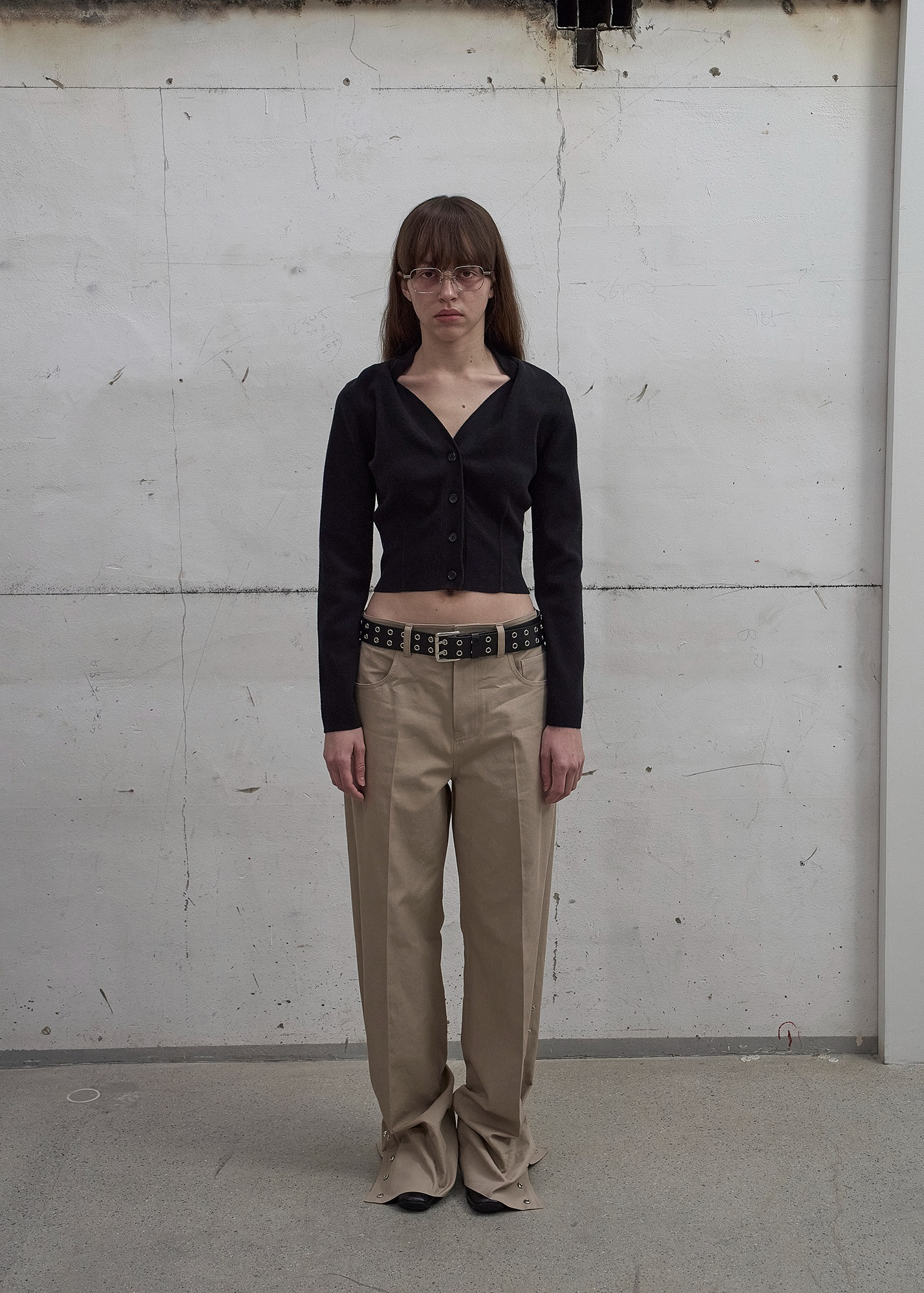 DRAPED NECK KNIT CARDIGAN