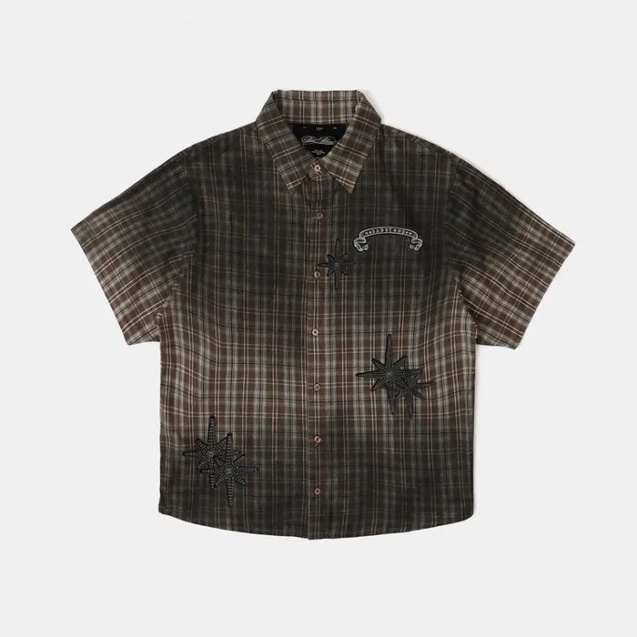 Cosmo Graphic Short Sleeve Shirt / Brown Check
