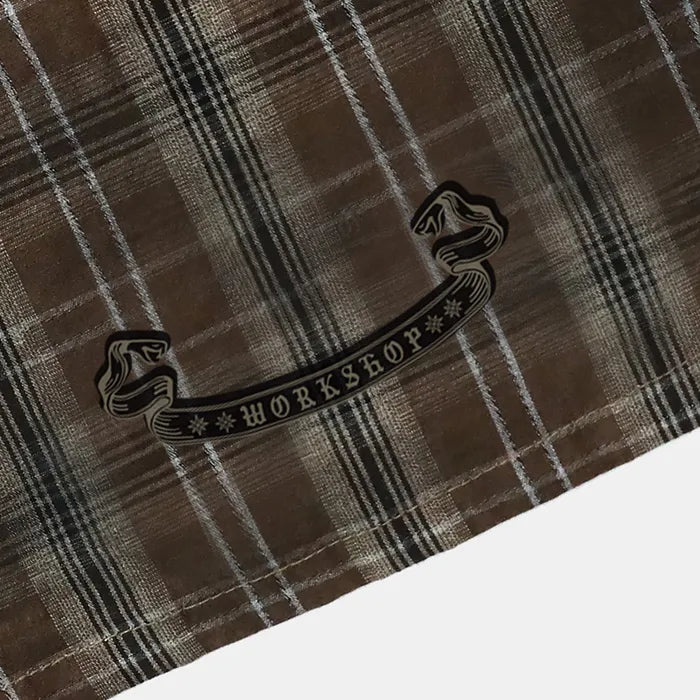 Cosmo Graphic Short Sleeve Shirt / Brown Check