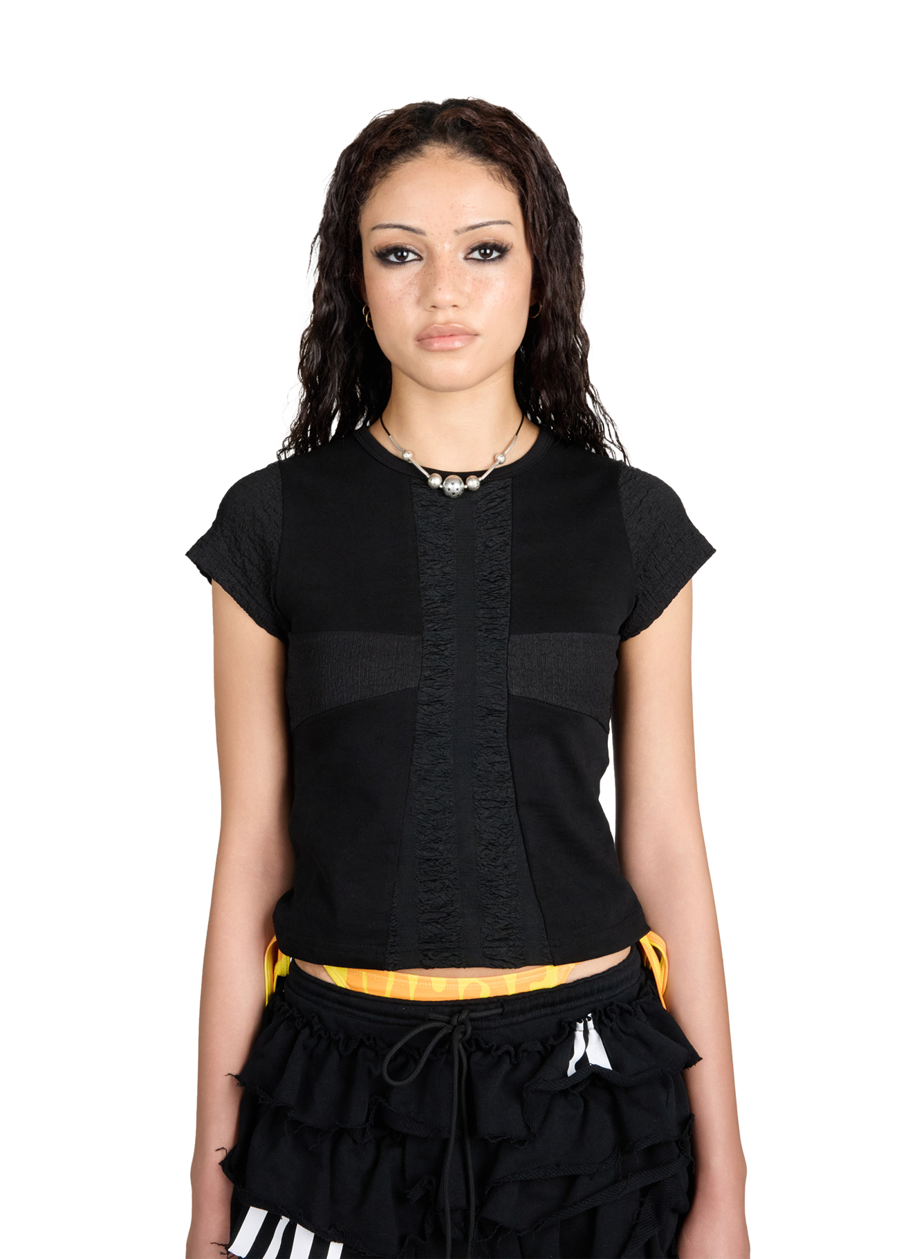 3 Cut Slim Shirt in black