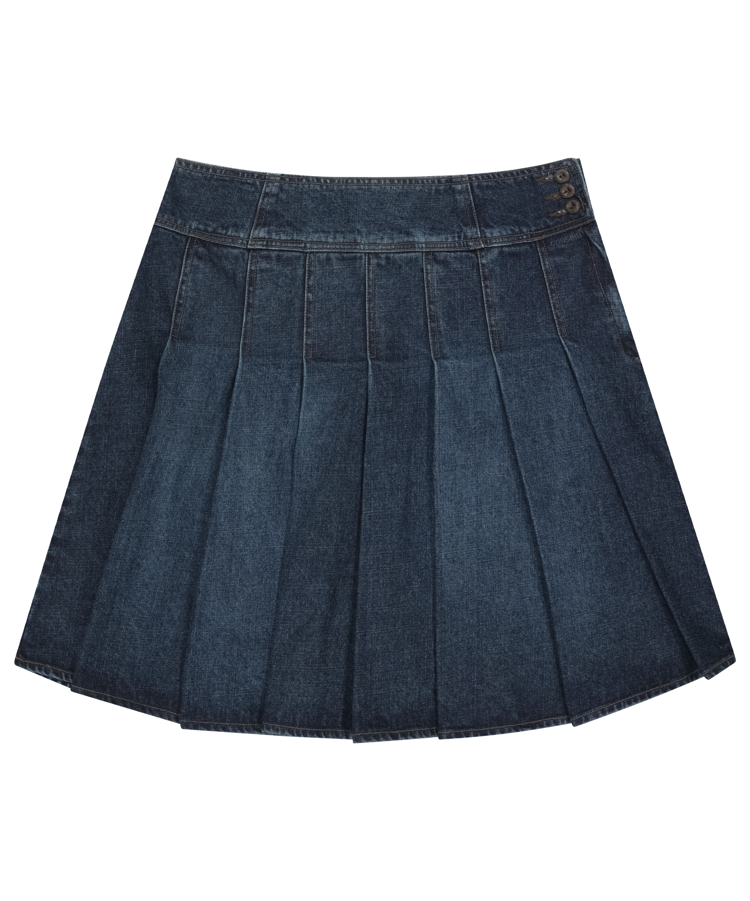 DEEP DENIM PLEATS SKIRT NAVY