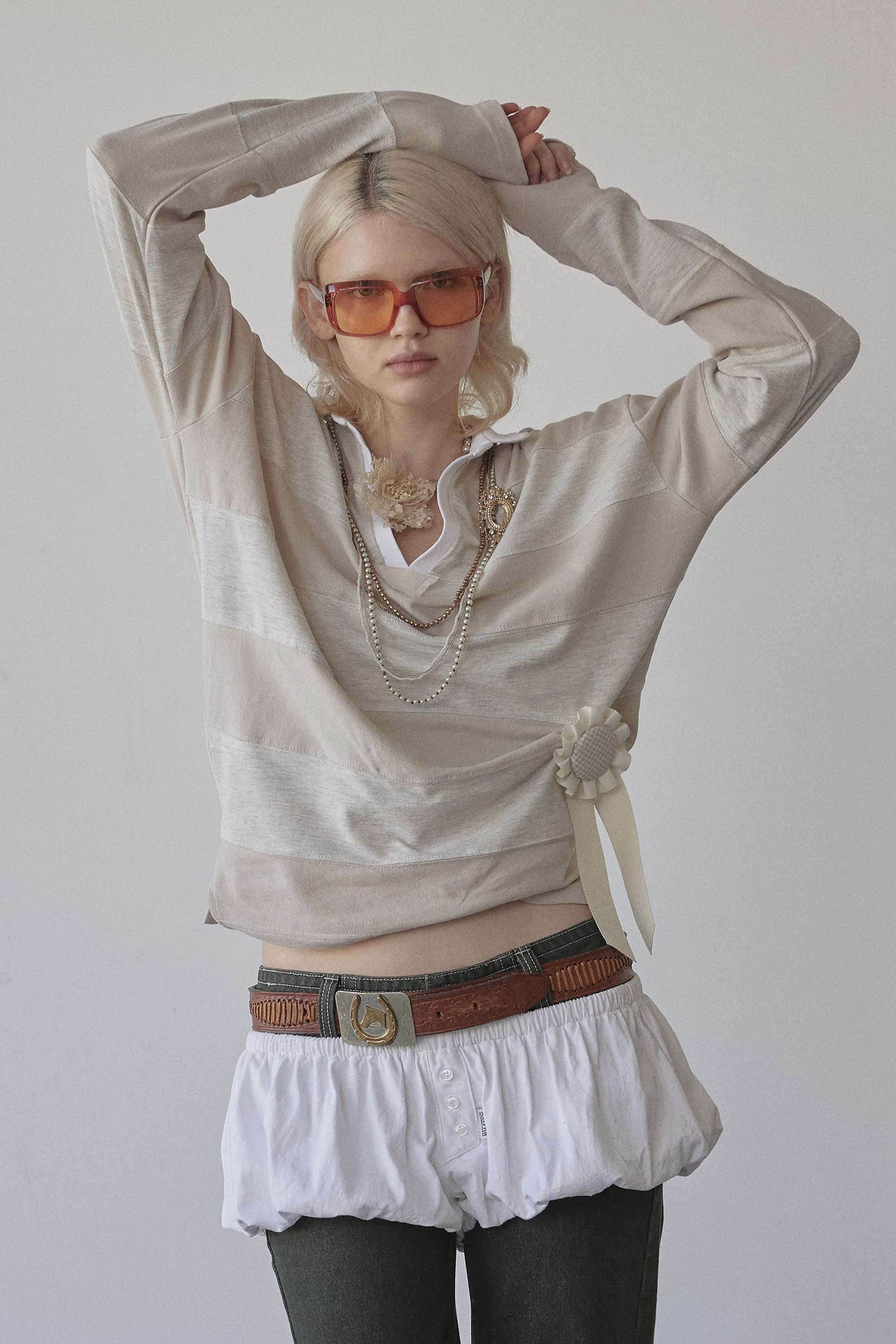 Rugby Striped Polo Jersey Oatmeal/Raw