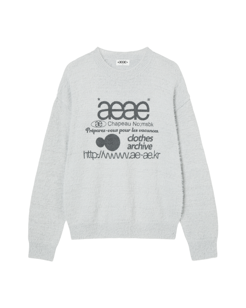 WEB LOGO KNIT PULLOVER LIGHT GREY