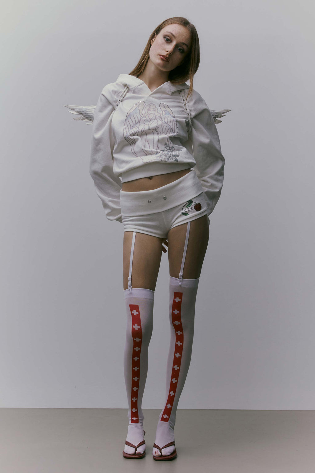 Sculptor X Ed Hardy Cherry Shorts White