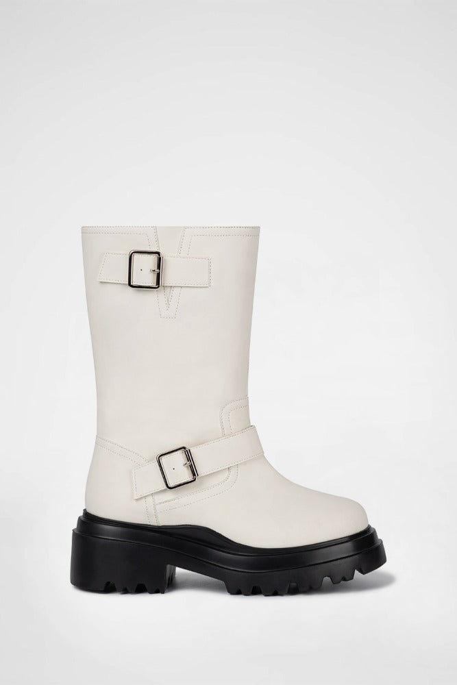 CITY BUCKLE RAIN BOOTS / IVORY