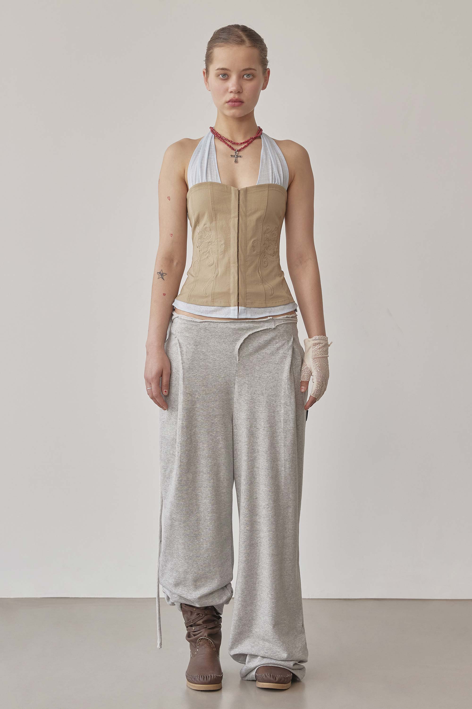 Wrap Sweatpants Melange Gray