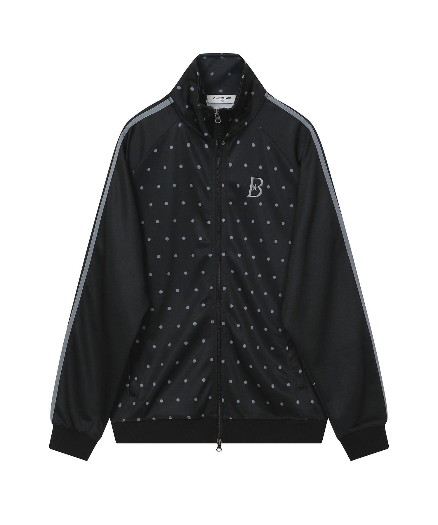 Dot Zip-Up Jersey Black