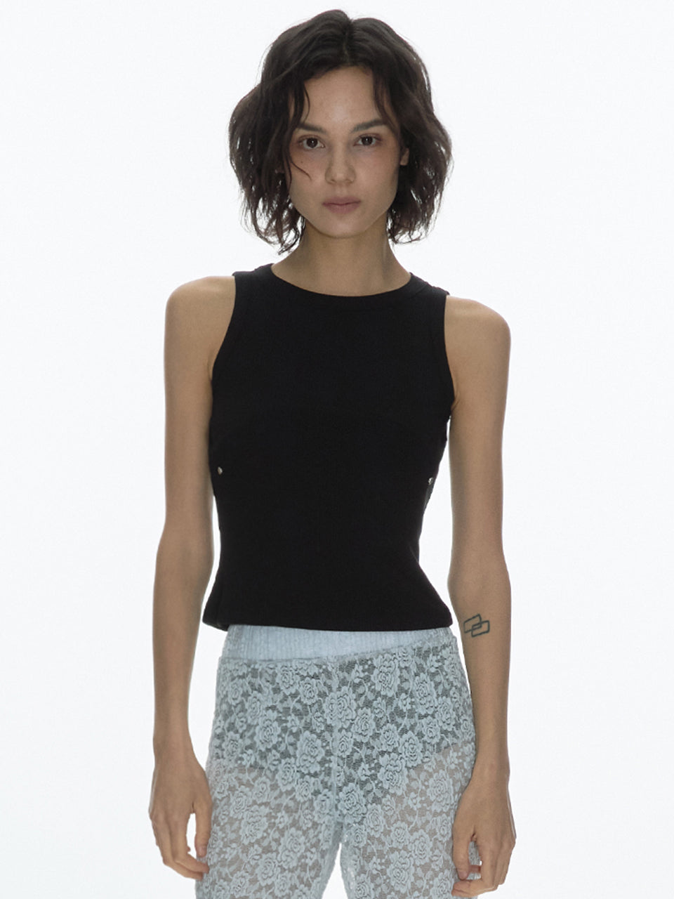 Symbol Sleeveless Top Black