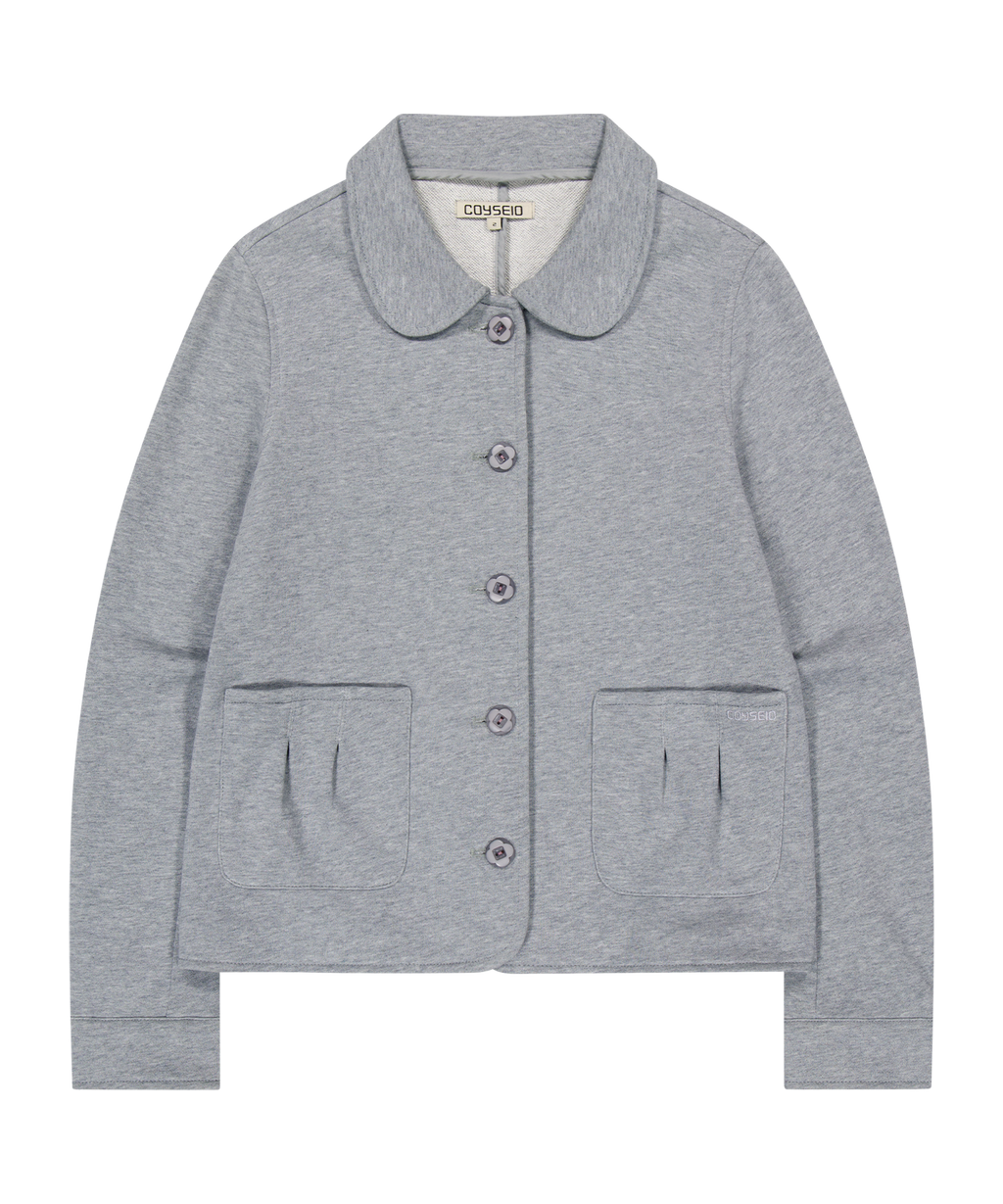 COZY SWEAT JACKET MELANGE GREY