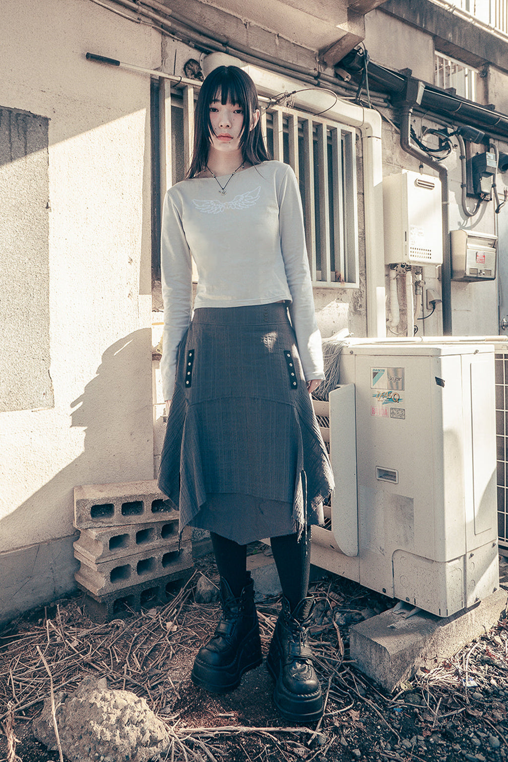 Angel wings top (Gray)