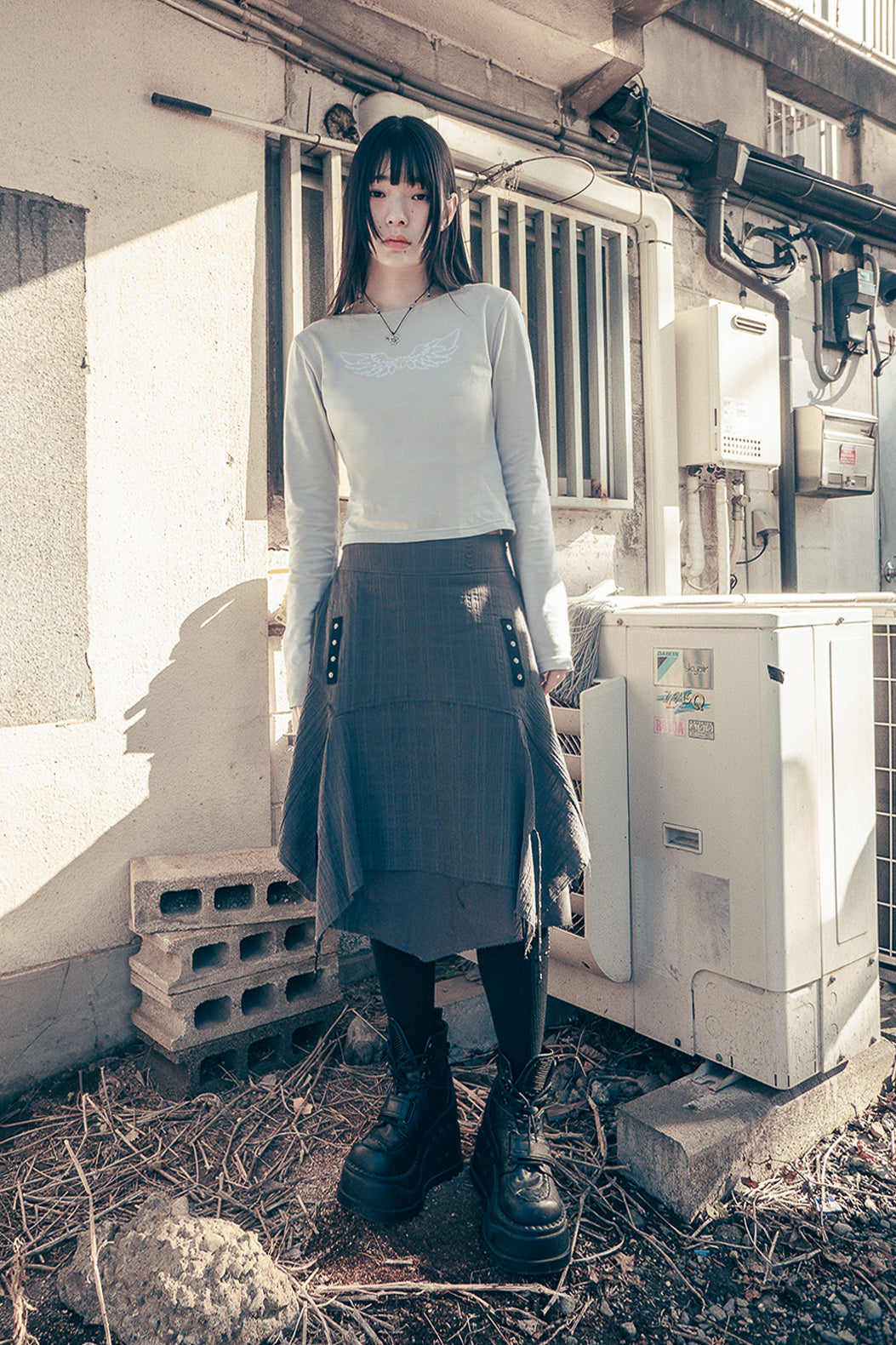 Angel wings top (Gray)