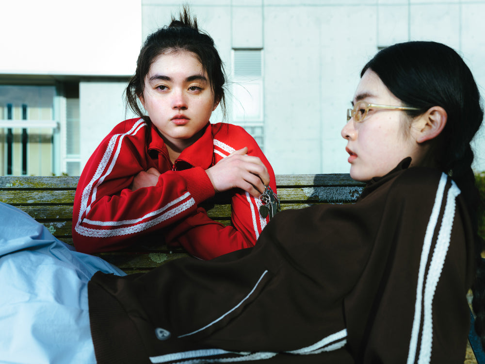 LACE TRACK JACKET BROWN