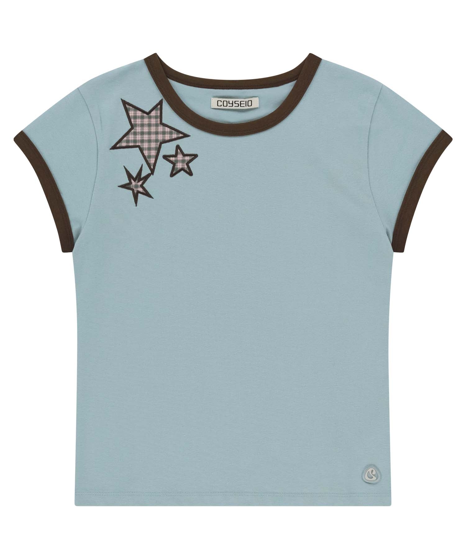 TRIPLE STAR RINGER TEE PASTEL BLUE