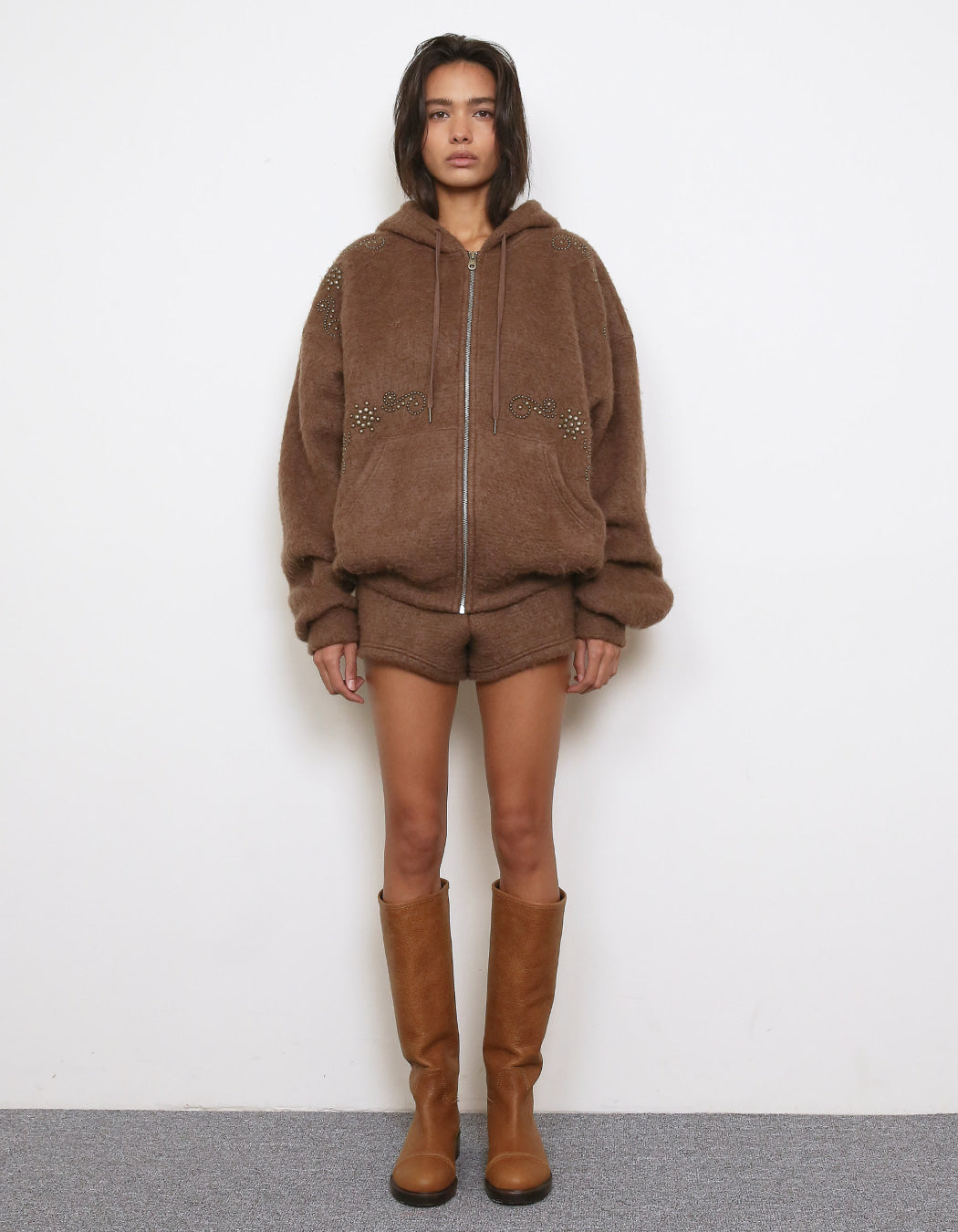 FLUFFY STUDDED DOLPHIN SHORTS