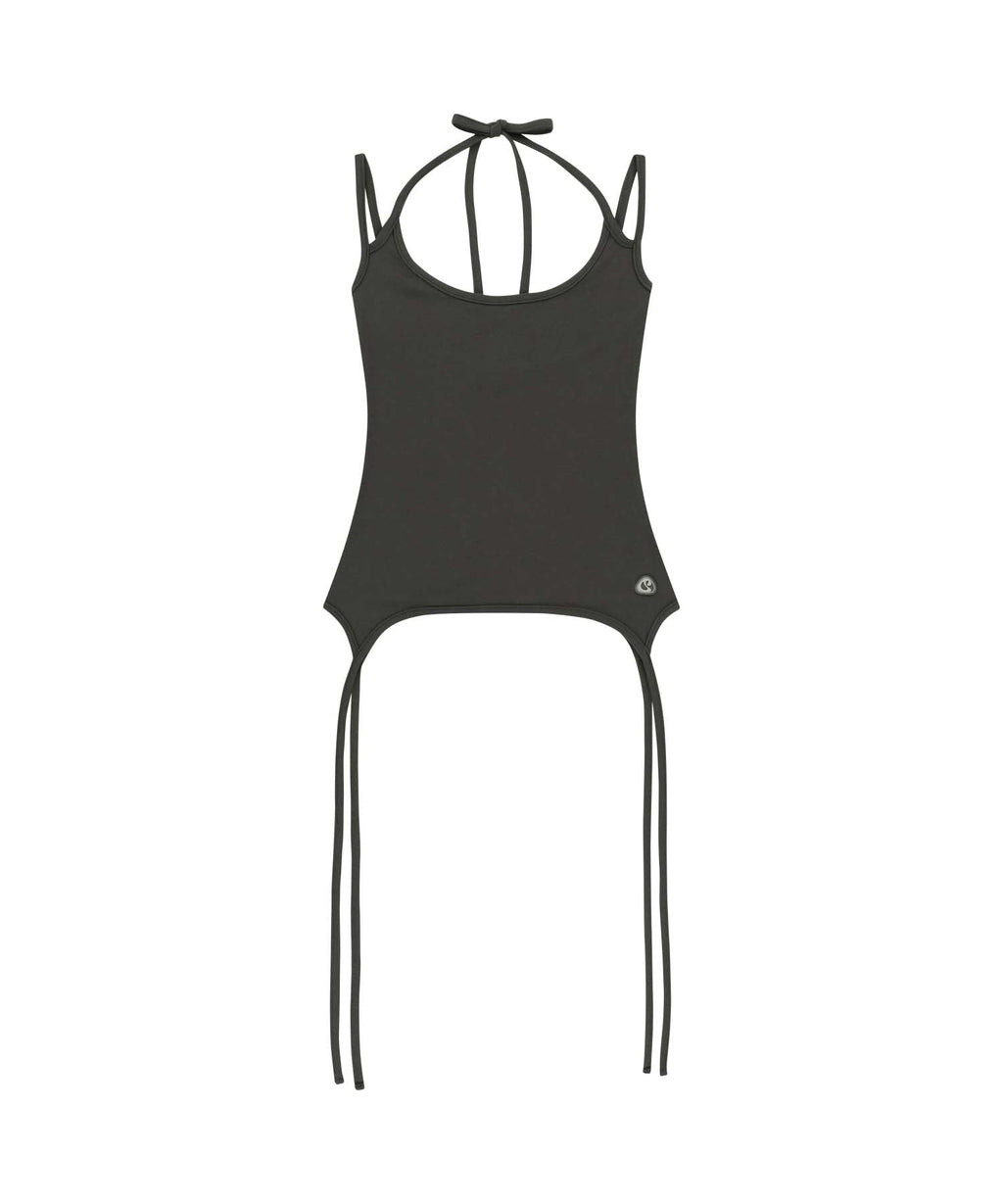 HALTER STRAP SLEEVELESS CHARCOAL