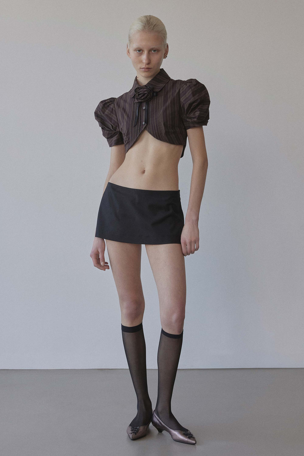 Rosetta Baby Shirt Brown Pinstripe