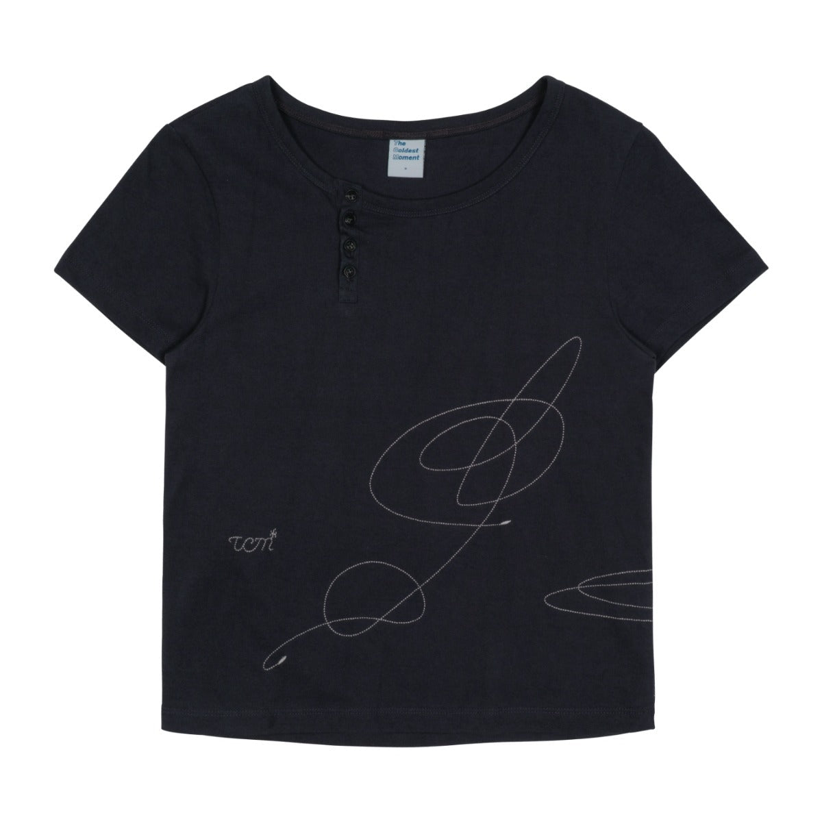 (w) TCM stitch side henly neck T (navy)