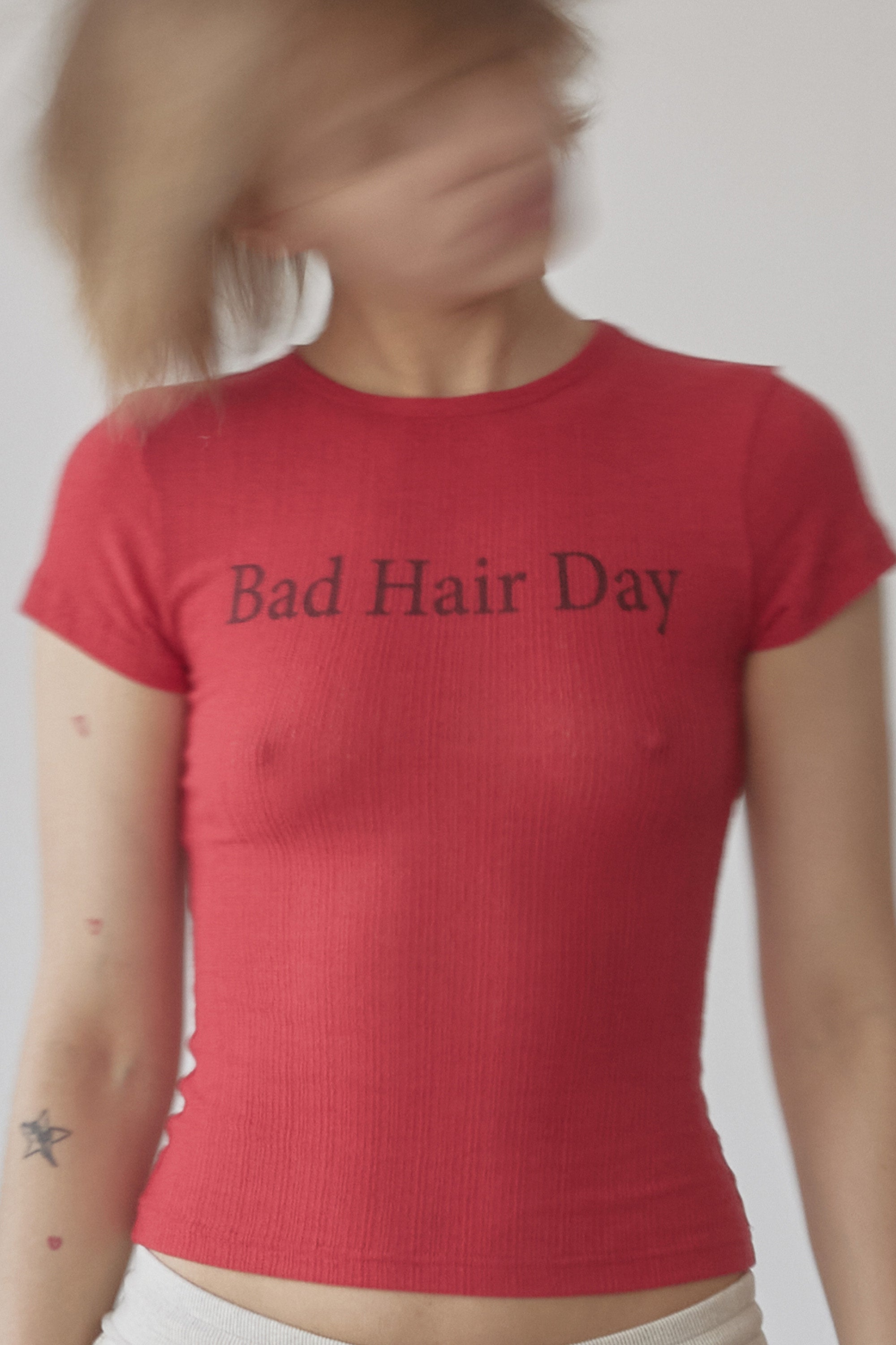 Bad Hair Day Tee Red