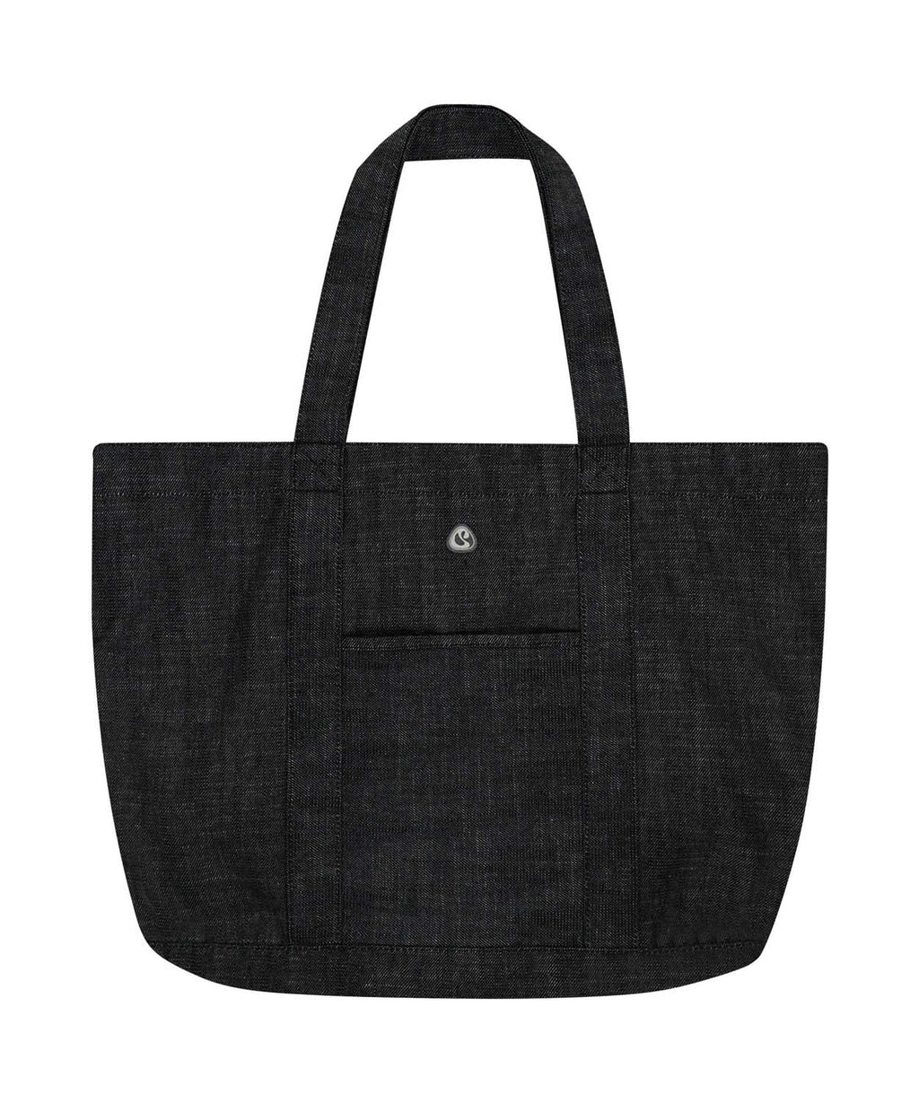 REVERSIBLE CHECK DENIM BAG BLACK